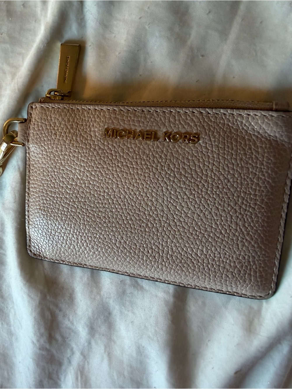 Michael Kors Pebbled light pink Leather Wristlet